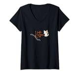 Womens Kitten Baby Cat with Paws V-Neck T-Shirt