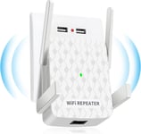 Répéteur WiFi 300Mbps, 2.4GHz WiFi Booster avec Port Ethernet, Amplificateur WiFi Puissant, Prise en Charge de la Connexion WPS,Compatible Tous Les Routeurs