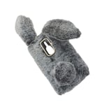 Mipcase Cute Phone Cover for Sony Xperia XZ2 Premium, Soft Phone Case with Furry Rabbit Ears, Shockproof Protective Phone Case with Bling Diamond for Sony Xperia XZ2 Premium (Dark Grey)