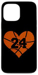 iPhone 13 Pro Max Basketball Number 24 Jersey Funny Basketball Heart Game Day Case