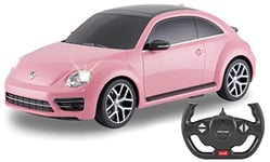 JAMARA 402113 VW Beetle 1:14 2,4 GHz sous Licence Officielle Faithful Paint LED Light Avant/arrière Télécommande Voiture RC Rose