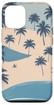 iPhone 12/12 Pro Blue Landscape: Tropical Beach Scene, Waves, Sand, Clouds Case