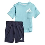 adidas Mixte bébé I Bos Sum Pants Set, Top:hazy Sky/White Bottom:legend Ink F17, 6 mois EU