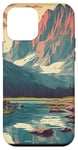 Coque pour iPhone 12 mini Rocky Mountain Lake Vintage Paysage graphique