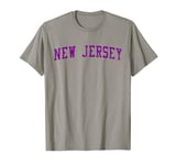 New Jersey NJ Varsity Style Garden State Purple Grunge T-Shirt