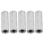 5 pièces M12 vis zinc allongé écrou hexagonal vis fil bielle capuchon de connexion écrou de joint (M12 * 50 côté opposé 15)