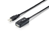 Equip USB 2.0 Active Extension Cable with Signal Amplifier USB- A Male/Female 5 m Black