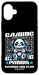 Coque pour iPhone 16 Plus Graphique de jeu vidéo Panda Gaming pour hommes, garçons, femmes, enfants