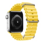 Ocean Strap För Apple Klocka Ultra 2 Band 49Mm 45Mm 41Mm 44Mm 40Mm 42Mm 38Mm Bracelte Iwatt Serie 9 8 7 3 Se Band Correa Remmer Yellow 42mm 44mm 45mm 49mm