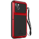 Coque Love Mei pour iPhone 14 Plus Intégrale Antichoc Antichute Etanche Rouge