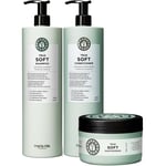 maria nila True Soft Bundle Shampoo 1000 ml & Conditioner 1000 ml & Ma