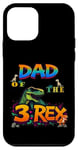 Coque pour iPhone 12 mini Dad of the Three Rex Birthday Dinosaure Groovy Birthday Kids