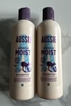 2x Aussie Hair Miracle Moist Shampoo 300ml Each (600ml) NEW