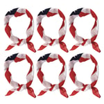 Abaodam 6Pcs Cloth Scarf Kerchief Square Shaped National Flag Printed Scarf DIY Neck Hood Hair Band for Indoor Outdoor Women Men (Red)