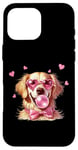 Coque pour iPhone 16 Pro Max Golden Retriever pour chien, Saint-Valentin, maman, papa, Bubblegum Bubble