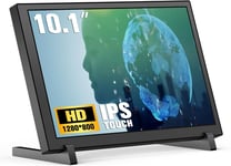 10.1' Écran Tactile Raspberry Pi Touchscreen Monitor IPS 1280X800 Moniteur Portable USB HDMI Écran Capacitif, Compatible avec Raspberry Pi 3b+/4b/5, Windows, sans Lecteur.[G534]