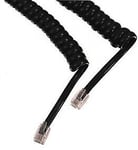 Cable avec fiche rj9/4p4c mâle et fiche mâle, noir pour combiné de téléphone- 2m