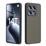 CAUHENYEE Coque pour Xiaomi 14T, [Fibre de Carbone] Housse de Protection avec Cache Appareil Photo, Antichoc, Résistant aux Rayures (Or Foncé)