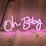 LED Neon Sign Oh Baby USB Wall Night Light Lamp Hanging Bar Home Room Decor