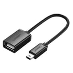 Ugreen Mini USB-B (han) til USB-A (hun) OTG-adapter, 10 cm - Grå