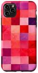 Coque pour iPhone 11 Pro Max Violet Art Déco Ethnique Rouge Rose Motif à carreaux