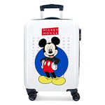 Disney Mickey Enjoy the Day Valise Trolley Cabine Blanc 40x55x20 cms Rigide ABS Serrure à combinaison 34L 2,8Kgs 4 roues doubles Bagage à main