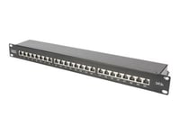 Digitus Professional Dn-91624S-Ea-B - Patch-Panel - Cat 6A - Stp - Rj-45 X 24 - Svart, Ral 9005 - 1U - 19"