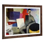 Big Box Art Framed Print of Roger de la Fresnaye The Sitting Man Design | Wall Art Picture | Home Decor for Kitchen, Living Room, Bedroom, Hallway, Walnut, A2 / 24.5x18 Inch / 62x45cm