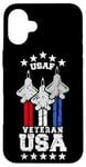 Coque pour iPhone 16 Plus F-22 Raptor Vétéran USA USAF Patriotique Américain USA Militaire