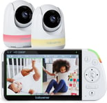 Babysense 5.5” 1080p Full HD Split-Screen Baby Monitor, Video Baby Monitor with