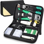 Testeur de Network Réseau Cable Kit d'outils de Réparation d'Ordinateur,12 en 1 Professional Maintenance de Testeur de Câble LAN,Pince à Sertir de