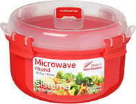 Sistema Microwave Round Bowl | 915 ml Food Container with Steam Release Red 