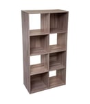 Meuble Etagère 8 cases de rangement effet bois naturel H 134 cm