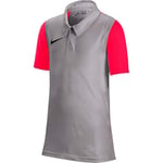 NIKE Boys Trophy Iv Short Sleeve Top, Pewter Grey/Bright Crimson/Black, L