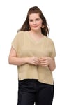 Ulla Popken Femme Grandes Tailles Pull sans Manches en Maille, col en V, Coton Bio Vert Jaune Vif 50+ 816375619-50+