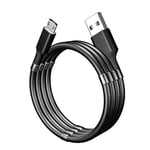 ITAL - Câble USB magnétique et enroulable pour charger et synchroniser les smarthphones compatible USB-C, Micro USB et Phone - Modèle PK01