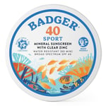 Badger Company, Clear Zinc Sunscreen Cream, SPF40, Unscented, 2.4 oz (68 g)