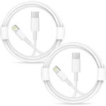 2-pack USB C till Lightning-kabel för iPhone 14 13 13 Pro Max 13 Mini 12 Pro Max 11 Pro,1m Vit