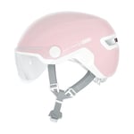 Casque de Ville ABUS HUD-Y ACE - Casque de vélo stylé avec visière et feu arrière LED magnétique et Rechargeable - pour Femmes et Hommes - Noir, Taille M