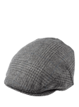 Christys' Windowpane Tweed Balmoral Flat Cap, Light Grey