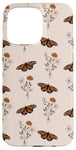 Coque pour iPhone 15 Pro Max Bouquet de fleurs sauvages vintage motif floral beige