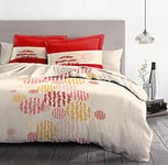 Home Linge Passion 3-Piece Duvet Cover Set Warm Symbol 100% Cotton 57 Thread Count, Red-Orange, Big