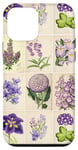 Coque pour iPhone 12 mini Unique Purple Flowers Collage Vintage Botanical Cute Pattern