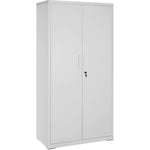 Songmics - Armoire de rangement en acier OMC015G01 - Double porte - 5 niveaux - Placard de bureau - Pour garage, bureau - Robuste - Gris