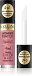 Eveline Wonder Match Cheek Lip 4in1 Blush Liquid Lipstick No.3 4.5ml