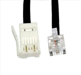 PC Supplies Limited PCSL Brand - RJ11 / RJ12 to BT Plug - 3m Black - Replacement Cable for Siemens, including GIGASET Dect Phones