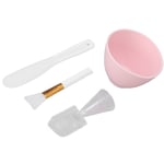 (Pink)Facial Mask DIY Tool Kit Mixing Bowl Stick Spatula Measuring Cup SG5