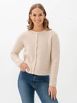 Selected Femme Sia Ras Long Sleeve Knit O-Neck Cardigan - Dame - Beige - L