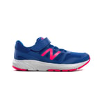 New Balance Girls 570v2 Junior Running Trainer Blue/Pink Textile - Size UK 10 Kids