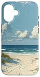 Coque pour iPhone 16 Plage de sable avec dunes - Graphique vintage